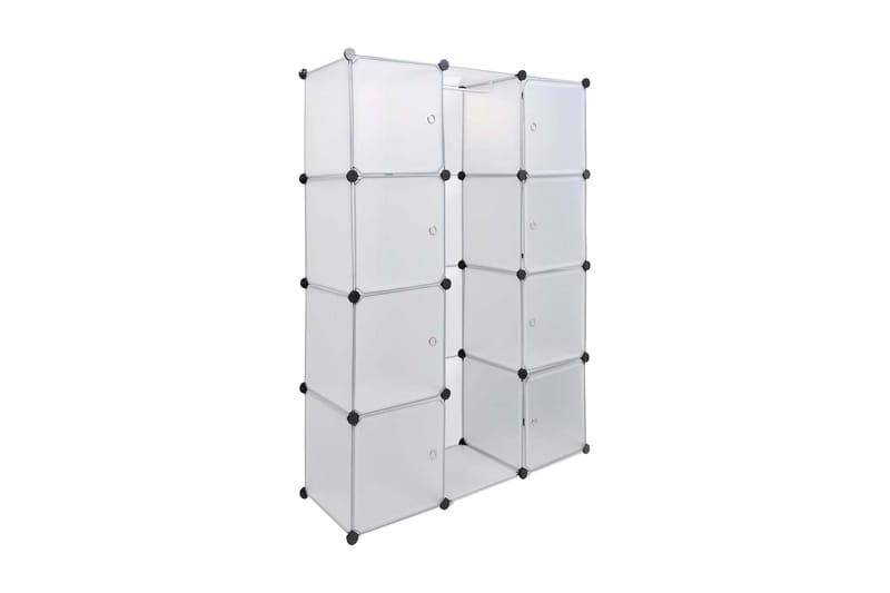 Modulskap med 9 rom 37x115x150 cm hvit - Oppbevaring - Klesoppbevaring - Garderober & garderobesystem