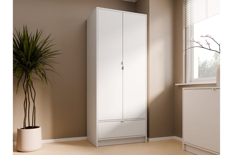 Munkedal Garderobe 80 cm - Hvit - Oppbevaring - Klesoppbevaring - Garderober & garderobesystem