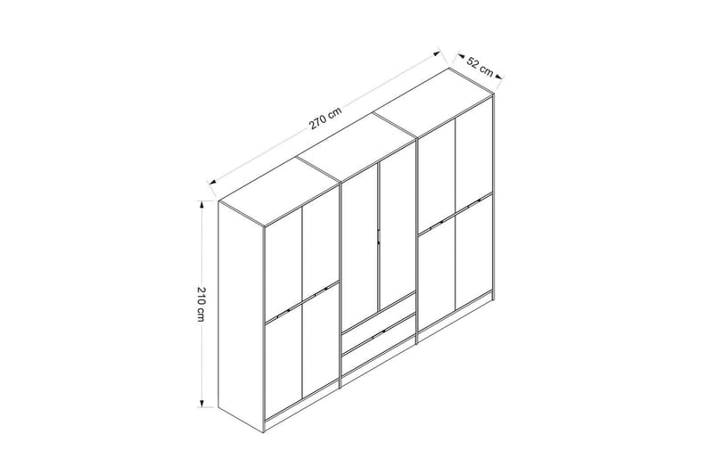 Munna Garderobe 270 cm - Antrasitt - Oppbevaring - Klesoppbevaring - Garderober & garderobesystem