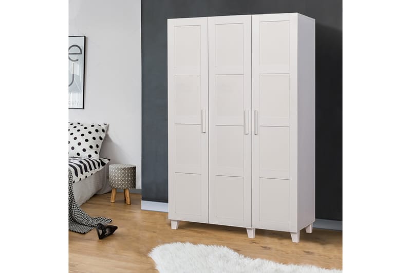 Nancey Garderobe 189 cm - Hvit - Oppbevaring - Klesoppbevaring - Garderober & garderobesystem