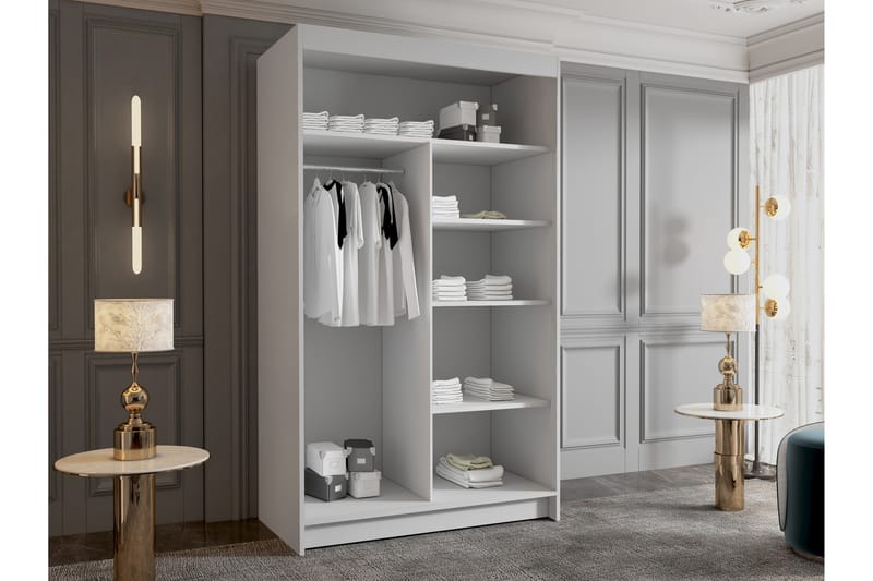 Narbonne Garderobe 100x200 cm - Beige - Oppbevaring - Klesoppbevaring - Garderober & garderobesystem