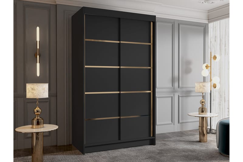 Narbonne Garderobe 100x200 cm - Svart - Oppbevaring - Klesoppbevaring - Garderober & garderobesystem