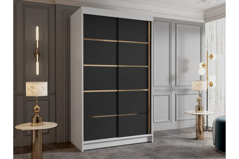 Narbonne Garderobe 100x200 cm - Svart/Hvit - Oppbevaring - Klesoppbevaring - Garderober & garderobesystem