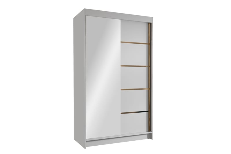 Narbonne Garderobe med Speil 100x200 cm - Hvit - Oppbevaring - Klesoppbevaring - Garderober & garderobesystem