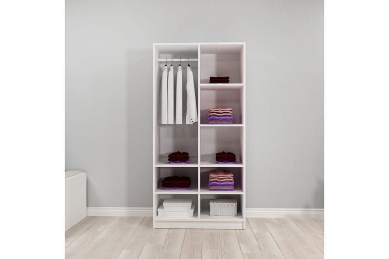 Newra Garderobe 90x180 cm - Hvit - Oppbevaring - Klesoppbevaring - Garderober & garderobesystem