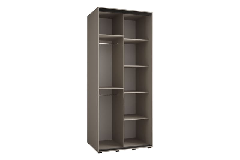 Norrebon Garderobe med Speil 100x235 cm - Beige - Oppbevaring - Klesoppbevaring - Garderober & garderobesystem