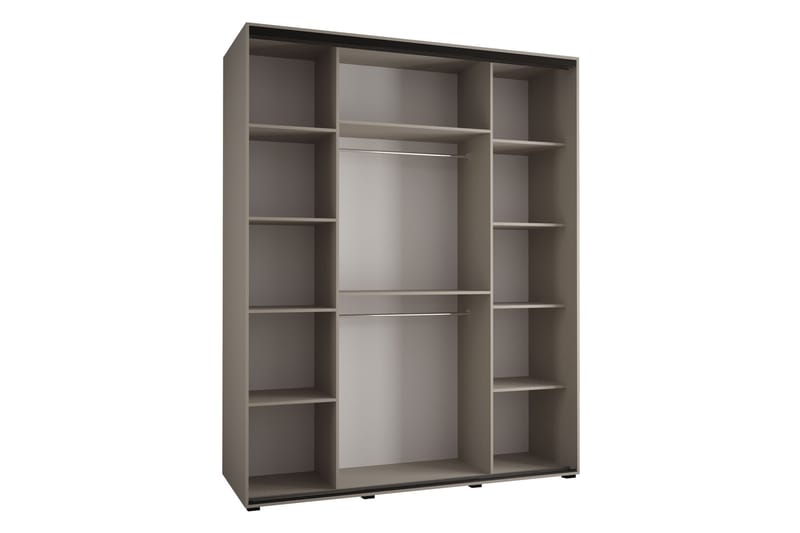 Norrebon Garderobe med Speil 200x235 cm - Beige - Oppbevaring - Klesoppbevaring - Garderober & garderobesystem