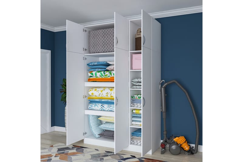 Ostin Garderobe 6 Skap 55x145 cm - Hvit - Oppbevaring - Klesoppbevaring - Garderober & garderobesystem