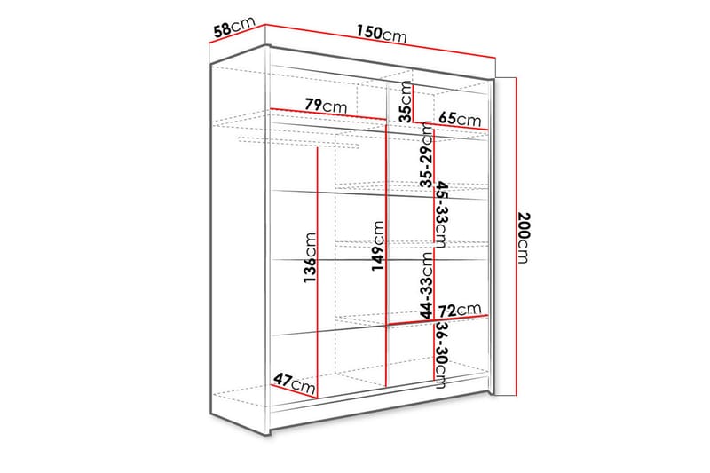 Pickering Garderobe 150x200 cm - Beige - Oppbevaring - Klesoppbevaring - Garderober & garderobesystem