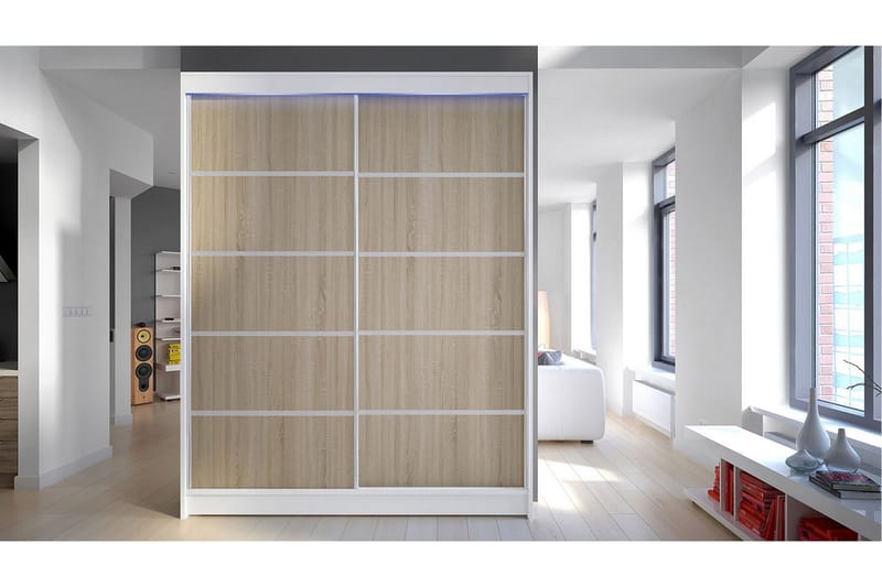 Pickering Garderobe 150x200 cm - Brun/Hvit - Oppbevaring - Klesoppbevaring - Garderober & garderobesystem