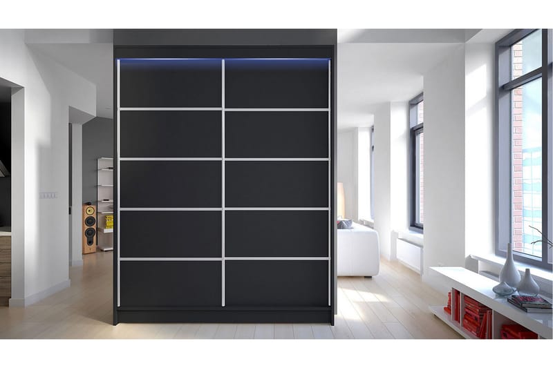 Pickering Garderobe 150x200 cm - Svart - Oppbevaring - Klesoppbevaring - Garderober & garderobesystem