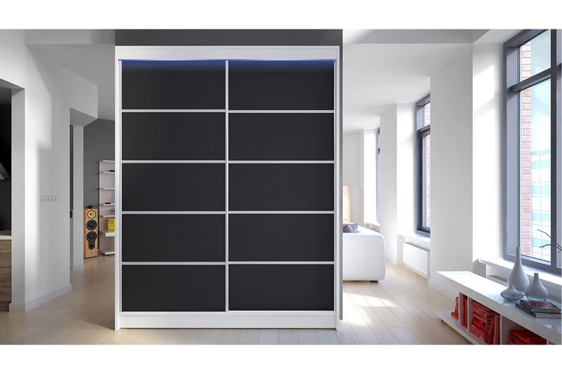 Pickering Garderobe 150x200 cm - Svart/Hvit - Oppbevaring - Klesoppbevaring - Garderober & garderobesystem