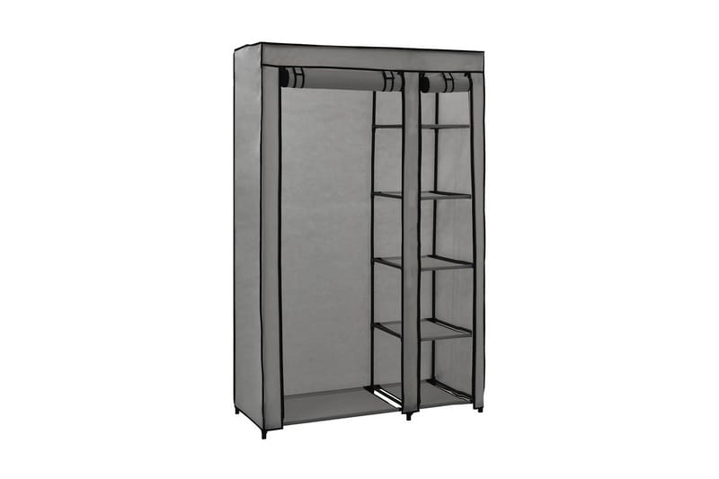 Sammenleggbar garderobe grå 110x45x175 cm stoff - Oppbevaring - Klesoppbevaring - Garderober & garderobesystem