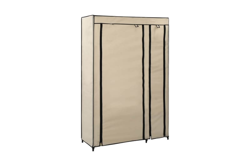 Sammenleggbar garderobe kremfarget 110x45x175 cm stoff - Oppbevaring - Klesoppbevaring - Garderober & garderobesystem