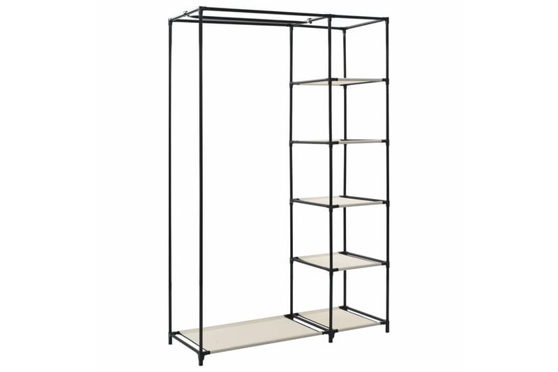 Sammenleggbar garderobe kremfarget 110x45x175 cm stoff - Oppbevaring - Klesoppbevaring - Garderober & garderobesystem