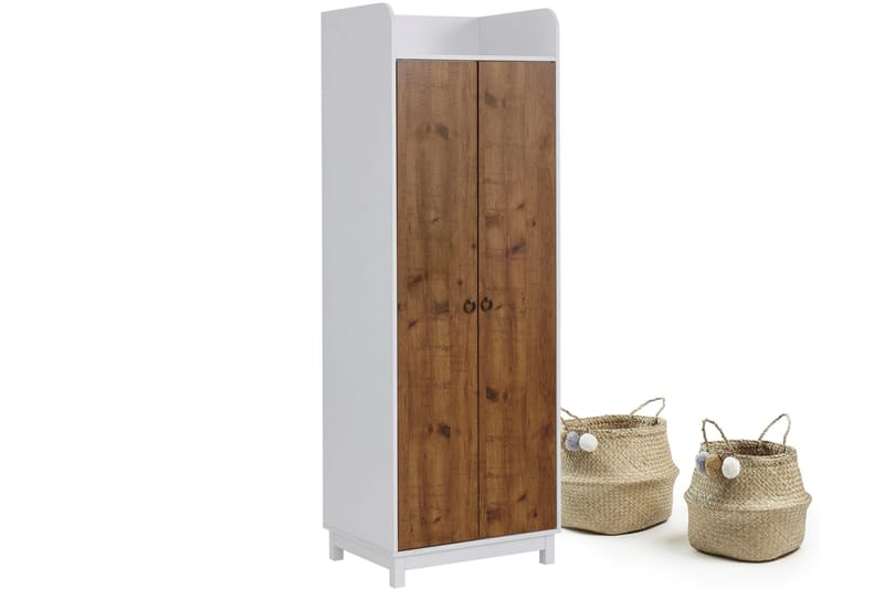 Shellake Garderobe 62x60 cm - Hvit/Natur - Oppbevaring - Klesoppbevaring - Garderober & garderobesystem