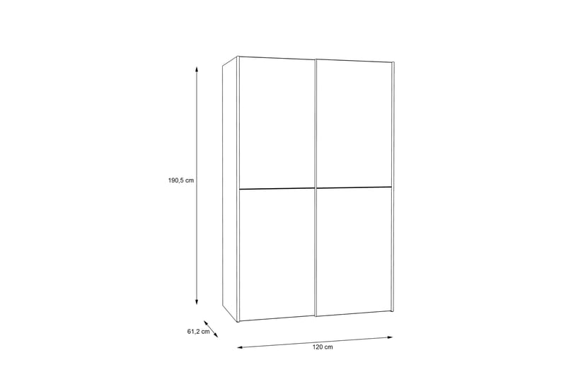 Shipts Garderobe 62x120 cm - Hvit - Oppbevaring - Klesoppbevaring - Garderober & garderobesystem