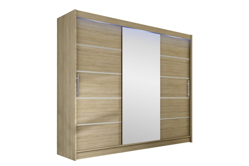 Sia Garderobe med Speil 250x215 cm - Beige - Oppbevaring - Klesoppbevaring - Garderober & garderobesystem