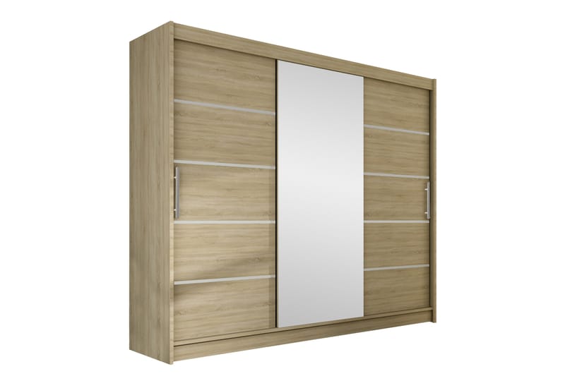 Sia Garderobe med Speil 250x215 cm - Beige - Oppbevaring - Klesoppbevaring - Garderober & garderobesystem