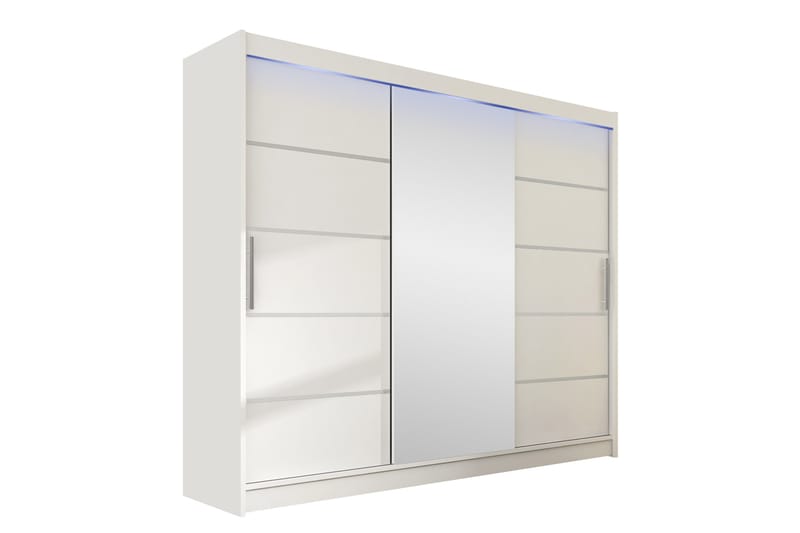 Sia Garderobe med Speil 250x215 cm - Hvit - Oppbevaring - Klesoppbevaring - Garderober & garderobesystem