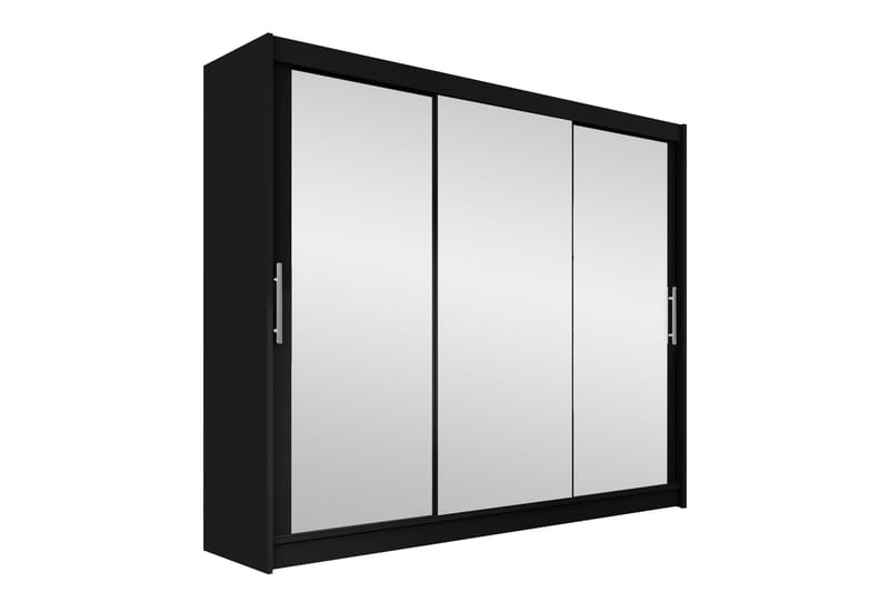 Sia Garderobe med Speil 250x215 cm - Svart - Oppbevaring - Klesoppbevaring - Garderober & garderobesystem