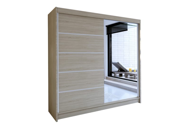 Talin Garderobe 58x180 cm LED-belysning - Eik - Oppbevaring - Klesoppbevaring - Garderober & garderobesystem