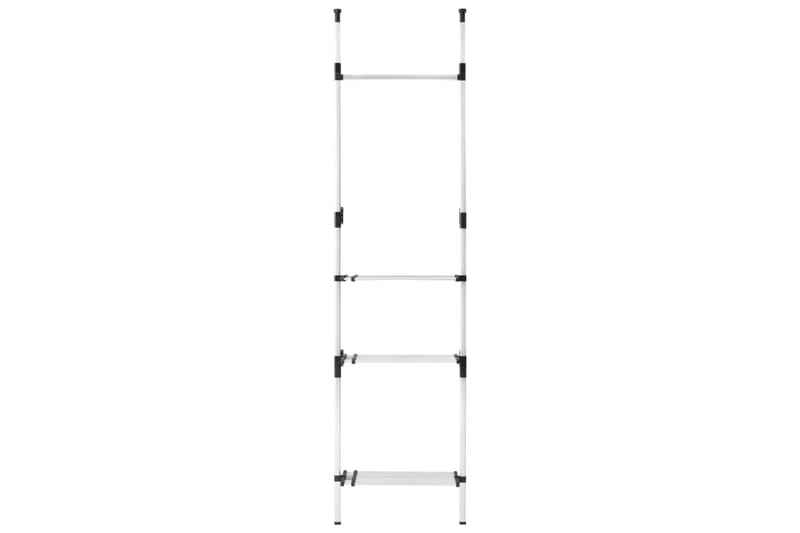 Teleskopisk garderobesystem med stenger & hylle aluminium - Oppbevaring - Klesoppbevaring - Garderober & garderobesystem