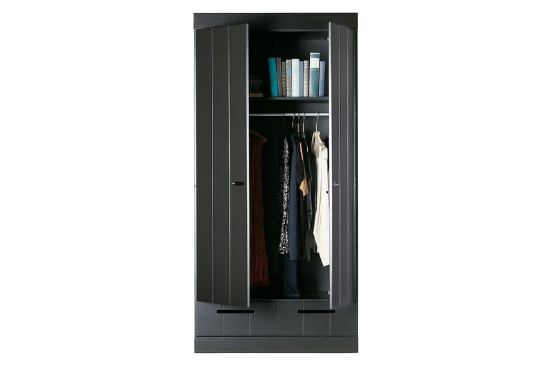 Varius Garderobe 94x53 cm 2 Dører - Furu/Svart - Oppbevaring - Klesoppbevaring - Garderober & garderobesystem