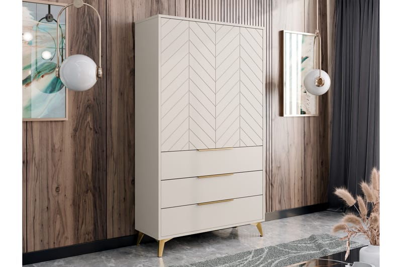 Vemdalen Garderobe 104 cm - Sand beige - Oppbevaring - Klesoppbevaring - Garderober & garderobesystem