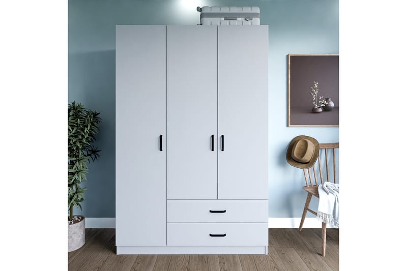 Yaman Garderobe 120x181 cm - Matt hvit - Oppbevaring - Klesoppbevaring - Garderober & garderobesystem