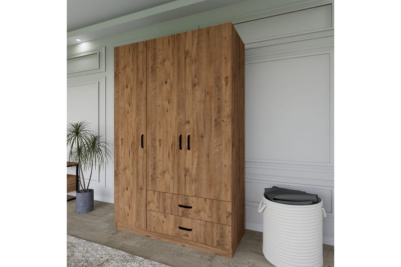 Yaman Garderobe 120x181 cm - Valnøtt - Oppbevaring - Klesoppbevaring - Garderober & garderobesystem