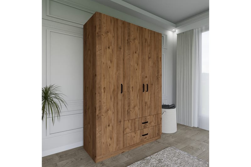 Yaman Garderobe 120x181 cm - Valnøtt - Oppbevaring - Klesoppbevaring - Garderober & garderobesystem