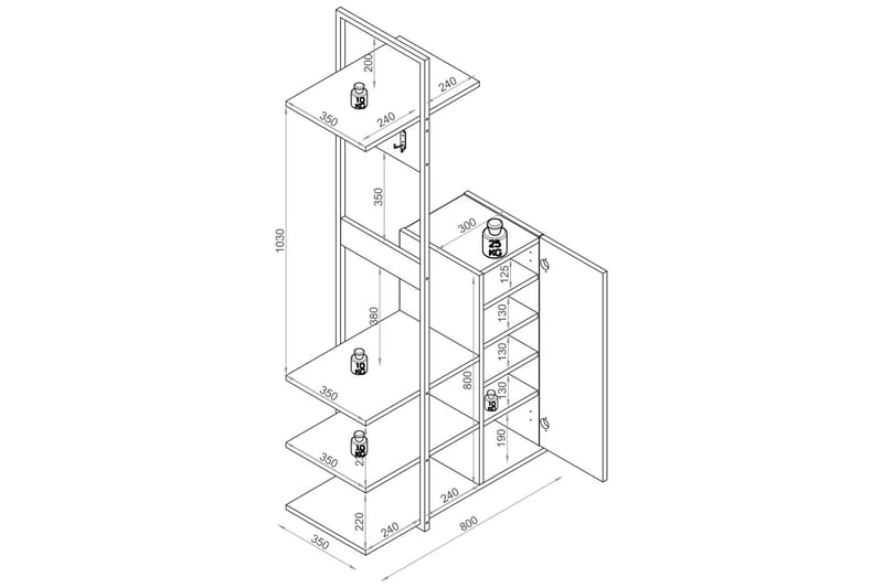 Andifli Kleshenger 80x184 cm - Antrasitt - Oppbevaring - Klesoppbevaring - Stumtjener