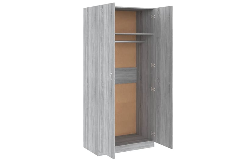 beBasic Garderobe grå sonoma 90x52x200 cm konstruert tre - GrÃ¥ - Oppbevaring - Klesoppbevaring - Stumtjener