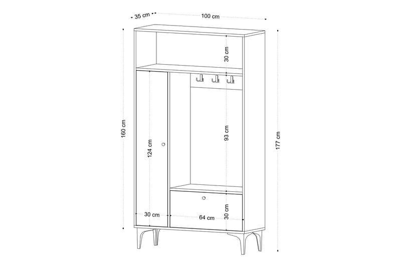 Desgrar Kleshengere 100x177 cm - Blå - Oppbevaring - Klesoppbevaring - Stumtjener