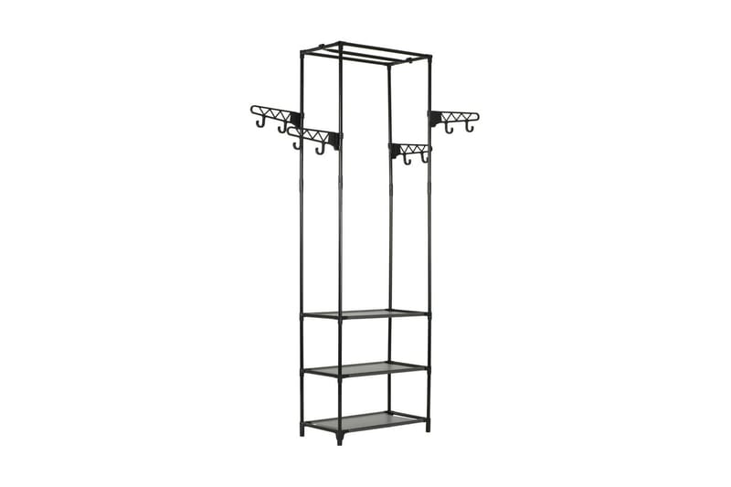 Klesstativ stål og ikke-vevd stoff 55x28,5x175 cm svart - Oppbevaring - Klesoppbevaring - Stumtjener - Henge knagg