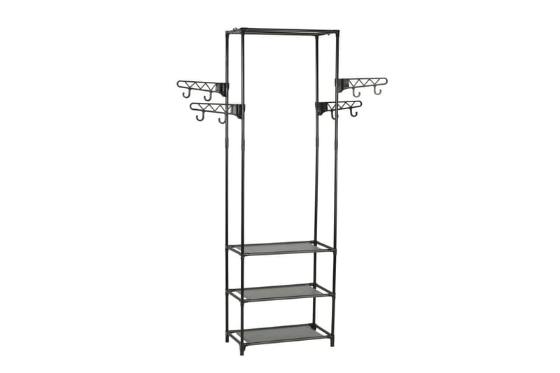 Klesstativ stål og ikke-vevd stoff 55x28,5x175 cm svart - Oppbevaring - Klesoppbevaring - Stumtjener - Henge knagg