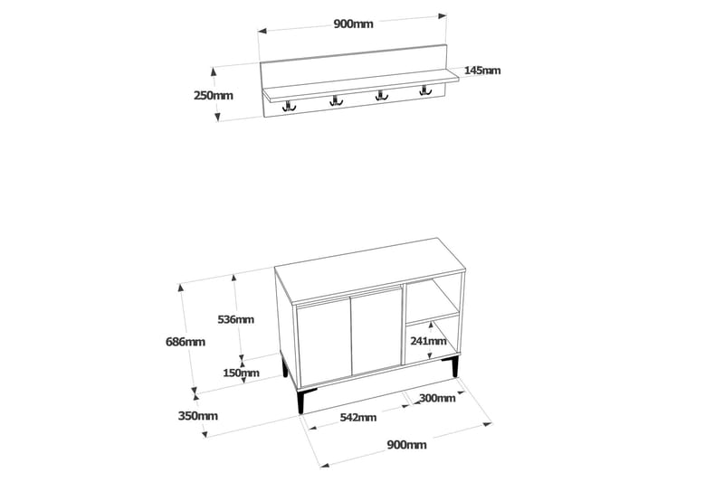 Rinorea Kleshengere 90x68,6 cm - Flerfarget - Oppbevaring - Klesoppbevaring - Stumtjener