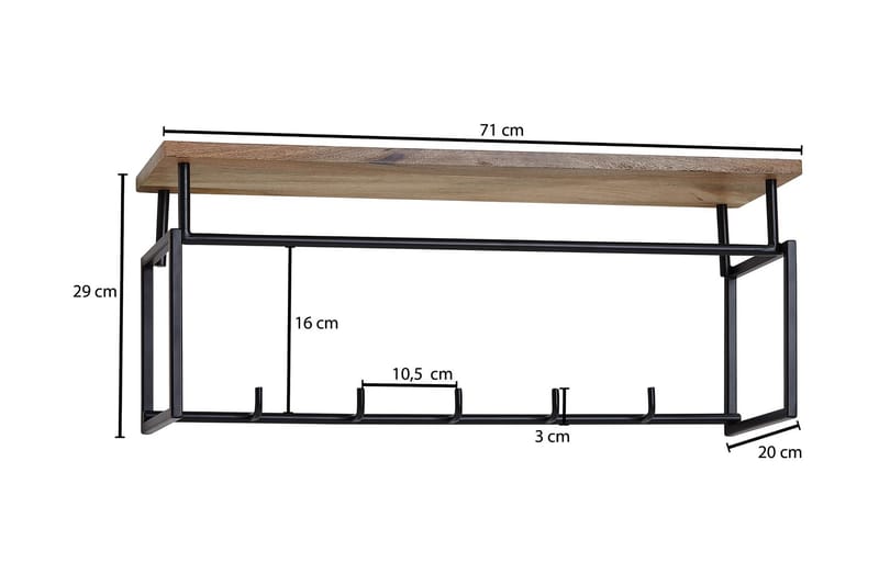 Seddik Kleskrok 71 cm - Brun - Oppbevaring - Klesoppbevaring - Stumtjener