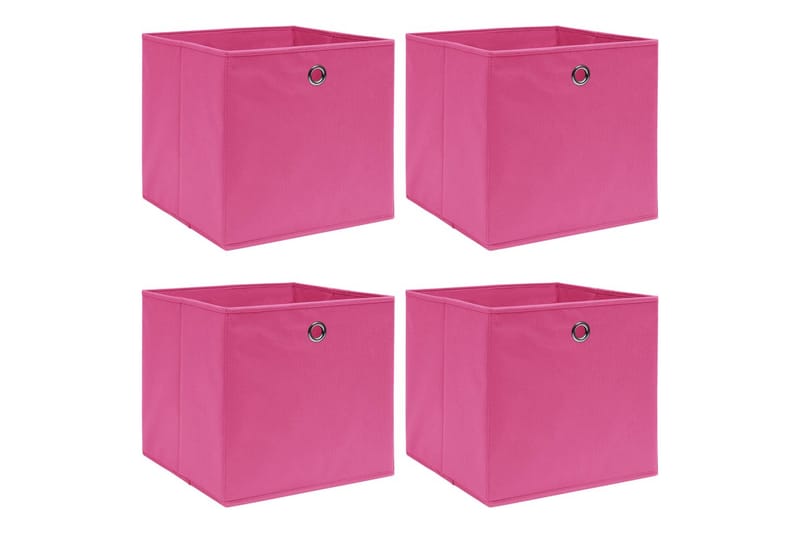 Oppbevaringsbokser 4 stk rosa 32x32x32 cm stoff - Oppbevaring - Oppbevaring til småting - Oppbevaringsbokser