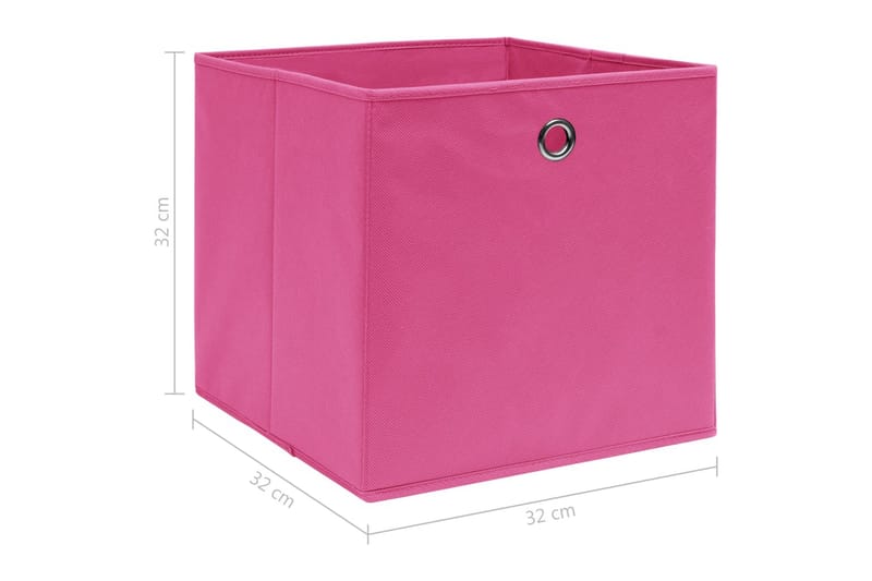 Oppbevaringsbokser 4 stk rosa 32x32x32 cm stoff - Oppbevaring - Oppbevaring til småting - Oppbevaringsbokser