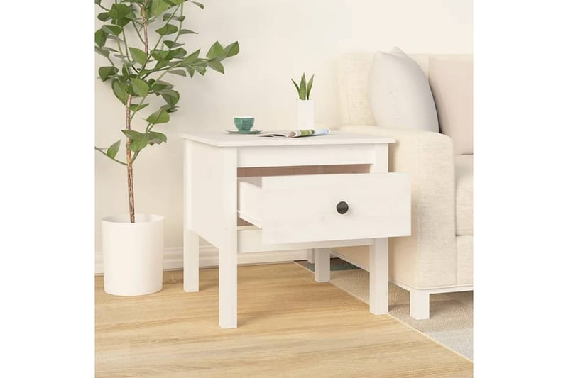 beBasic Sidebord 2 stk hvit 50x50x49 cm heltre furu - Hvit - Oppbevaring - Oppbevaringsmøbler - Sideboard & skjenker