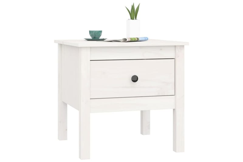 beBasic Sidebord 2 stk hvit 50x50x49 cm heltre furu - Hvit - Oppbevaring - Oppbevaringsmøbler - Sideboard & skjenker