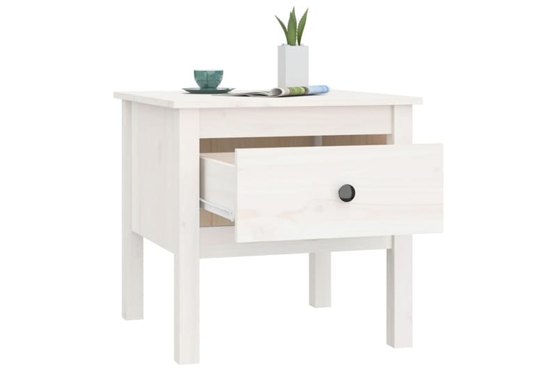 beBasic Sidebord 2 stk hvit 50x50x49 cm heltre furu - Hvit - Oppbevaring - Oppbevaringsmøbler - Sideboard & skjenker