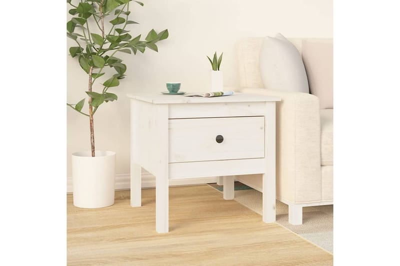 beBasic Sidebord 2 stk hvit 50x50x49 cm heltre furu - Hvit - Oppbevaring - Oppbevaringsmøbler - Sideboard & skjenker