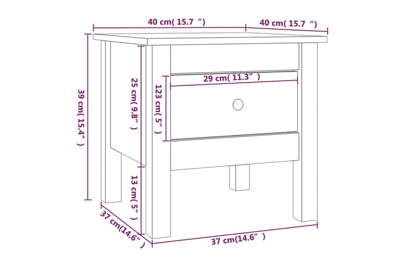 beBasic Sidebord 40x40x39 cm heltre furu - Brun - Oppbevaring - Oppbevaringsmøbler - Sideboard & skjenker