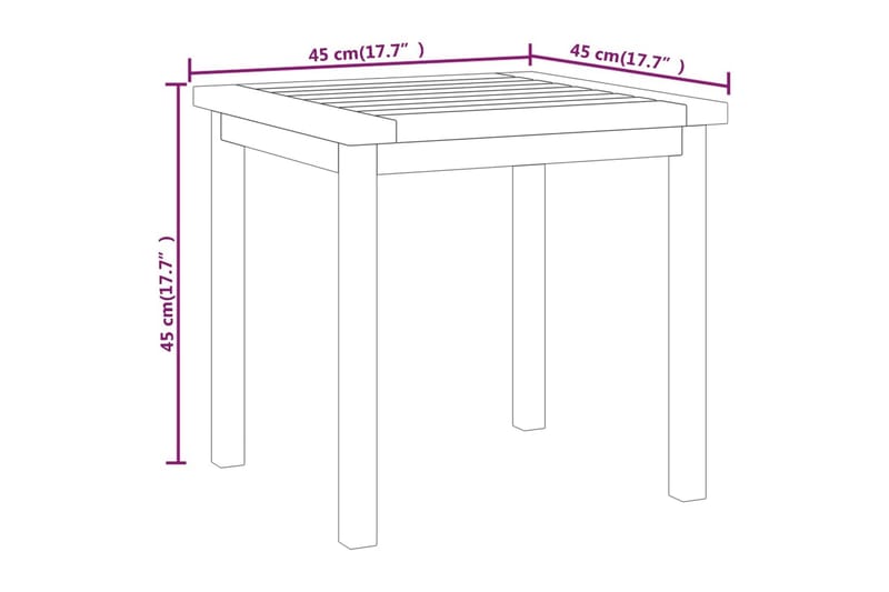 beBasic Sidebord 45x45x45 cm heltre teak - Brun - Oppbevaring - Oppbevaringsmøbler - Sideboard & skjenker