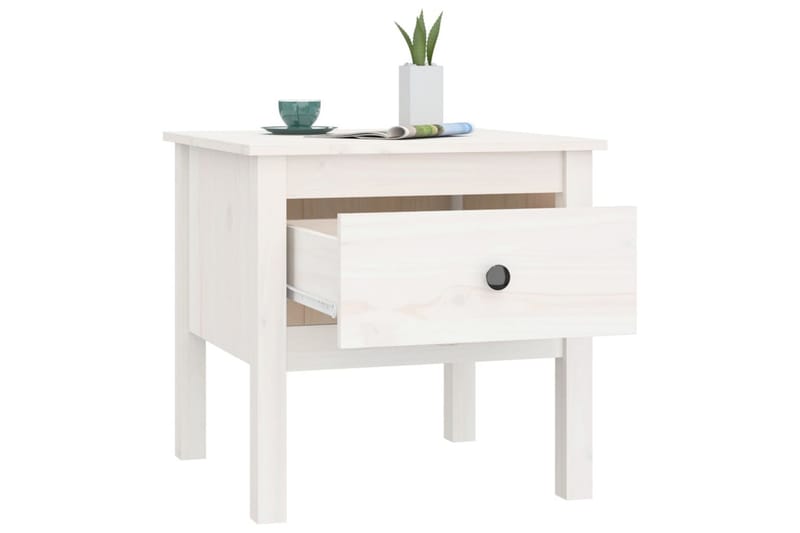 beBasic Sidebord hvit 50x50x49 cm heltre furu - Hvit - Oppbevaring - Oppbevaringsmøbler - Sideboard & skjenker