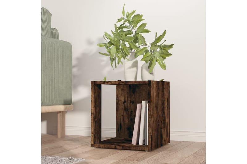 beBasic Sidebord røkt eik 33x33x34,5 cm konstruert tre - Brun - Oppbevaring - Oppbevaringsmøbler - Sideboard & skjenker