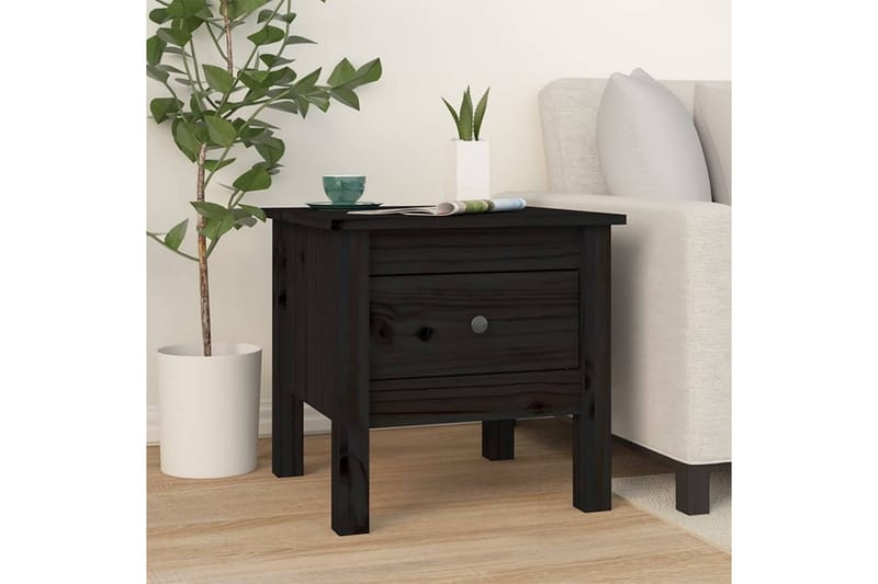 beBasic Sidebord svart 40x40x39 cm heltre furu - Svart - Oppbevaring - Oppbevaringsmøbler - Sideboard & skjenker